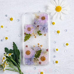 全機種対応iPhone Xperia Galaxy マホケース 押し花ケース 人気 押し花 ❀ケース 花束 花物語 3枚目の画像