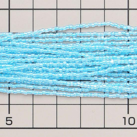 【3cut・12/0】クリア中染パステルアクア・ラスター　5本セット・12/0（小さめ3cut）・チェコ・短め約41cm 3枚目の画像