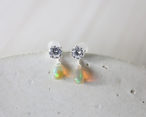 SILVER925 opal pierce[kgf393 ピアス（スタッド・一粒） Shaina 通販