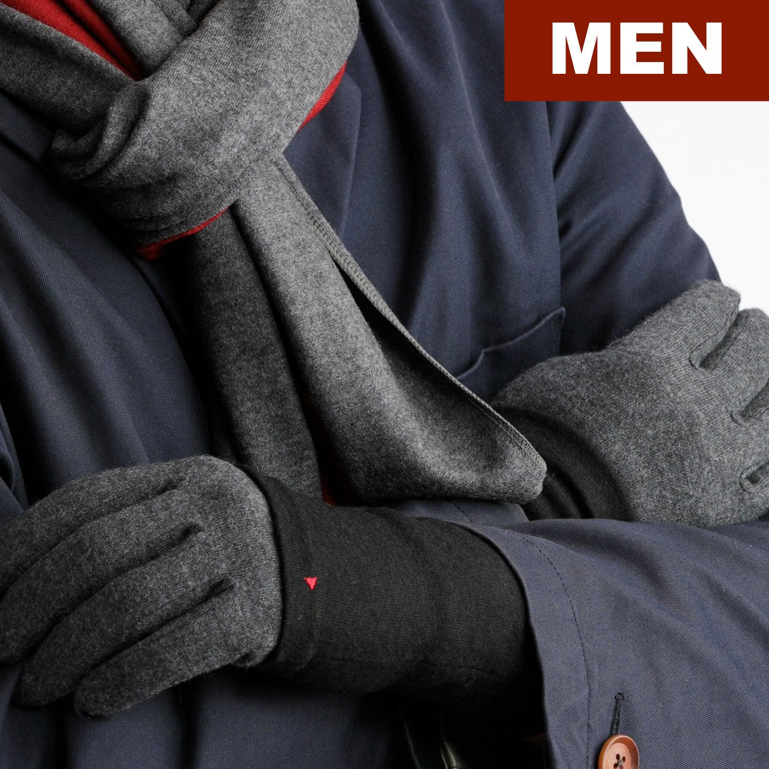 手袋×マフラー×アームウォーマー　3点セット　男性 メンズ プレゼント 送料無料 冬 バーガンディー 杢グレー ギフト