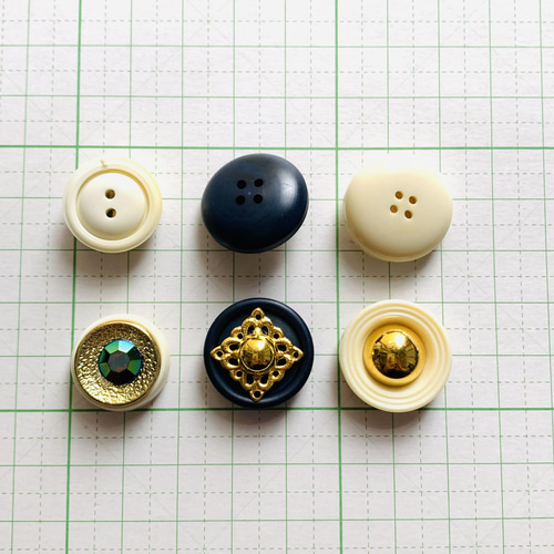 ハンドメイドボタンカボションピアス用セット ⑥