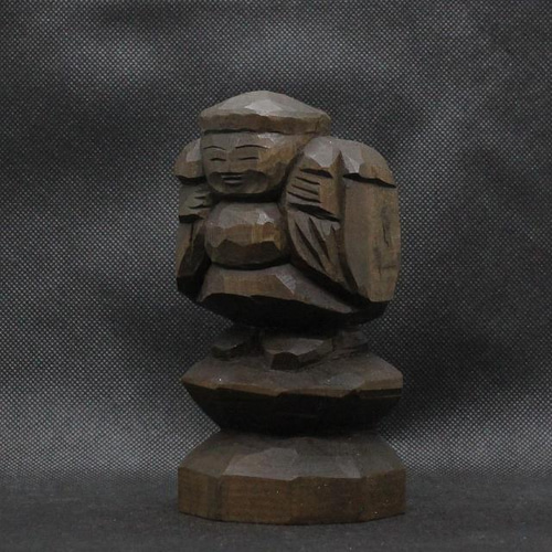 仏像 円空仏 木彫 大黒天（14cm 着色 dk2601） 彫刻 円空工房クリーマ