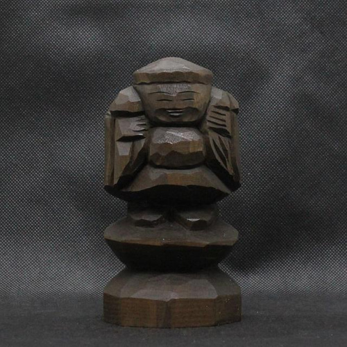 仏像 円空仏 木彫 大黒天（14cm 着色 dk2601） 彫刻 円空工房クリーマ