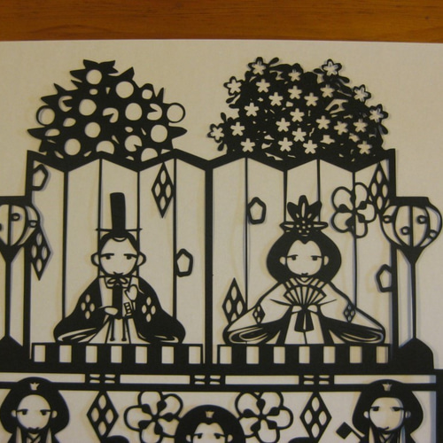 切り絵「舞子さん二人」