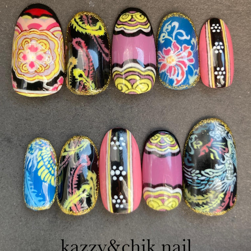 ネイルチップ 〜チャイナ〜 ネイルチップ（つけ爪） kazzy&chik nail