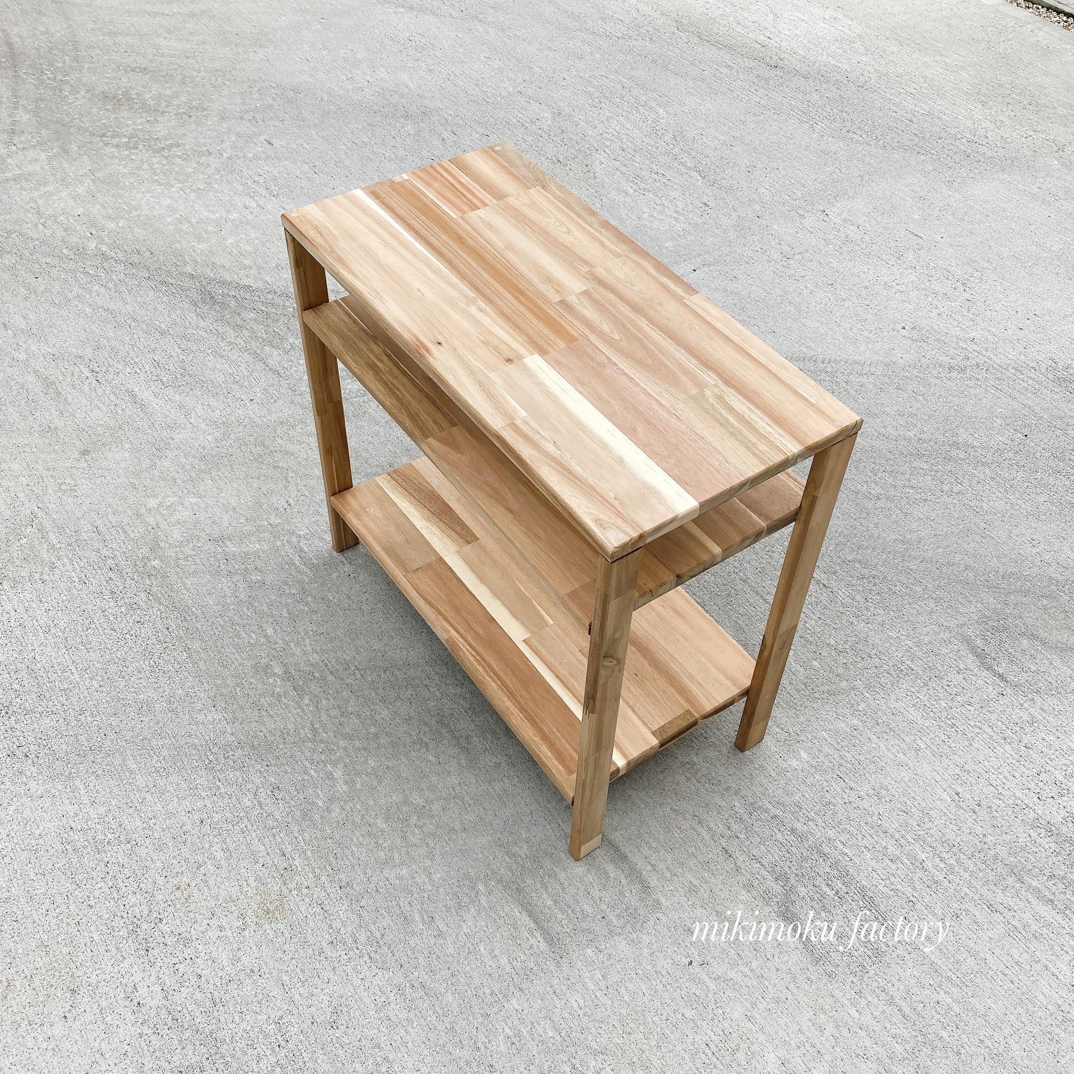 シンプル3段シェルフ収納【アカシア】