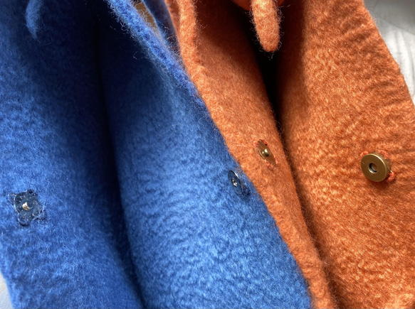 羊毛フェルト「ころんbag 」小　夕焼けオレンジ 4枚目の画像