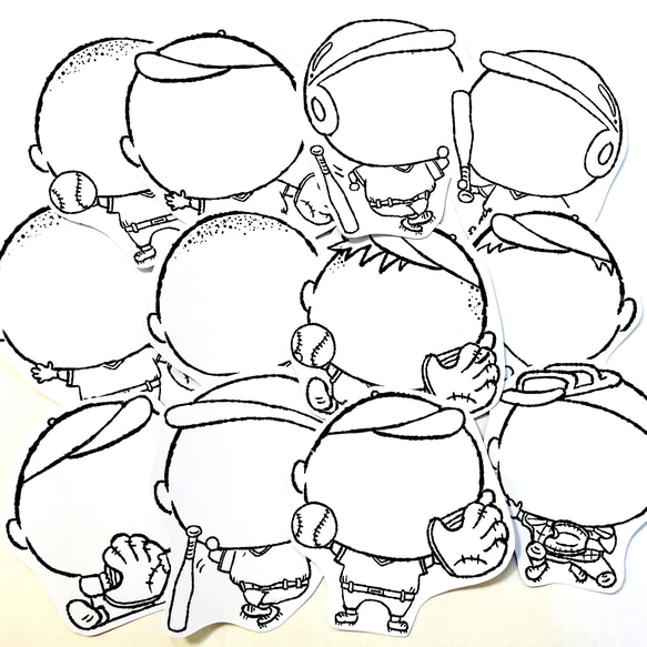 野球背番号 野球モチーフ 色紙素材 アルバム 野球 thankyou