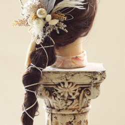成人式 髪飾り セシル 組紐アレンジ B:ホワイトシルバー 水引 色打掛 結婚式 白無垢 和装 神前式 K_0419b 4枚目の画像