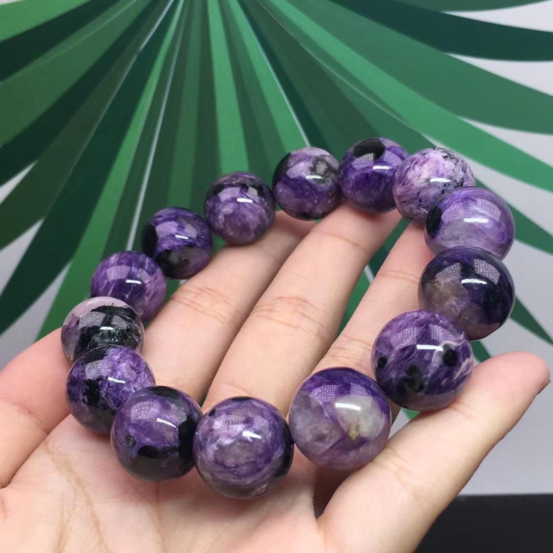 ン 大人気 新品 ノ チャロアイト 天然無処理 ブレスレット ① 大玉16mm アクセサリー