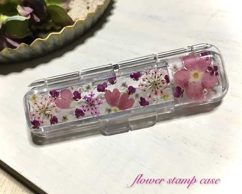♡展示品♡11押し花 印鑑ケース レジン ハンドメイド｜♡展示品♡11