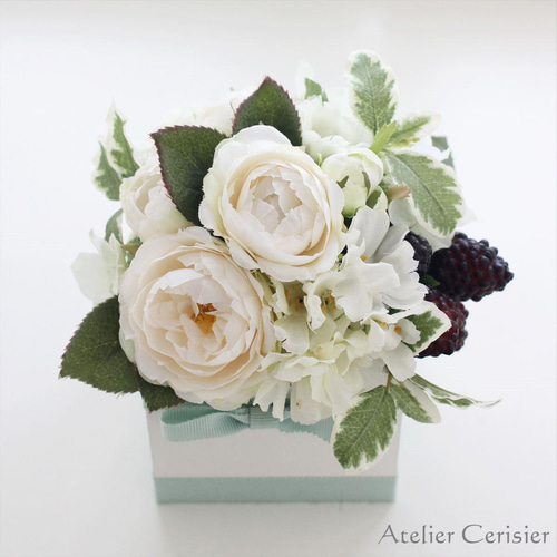 ☆日本製 ☆アートフラワー 造花 ブルースターローズ高さ55cm ○○◇