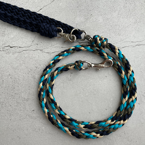 パラコード 回転カン付き8つ編みカフェリード 中型犬 大型犬 パラ