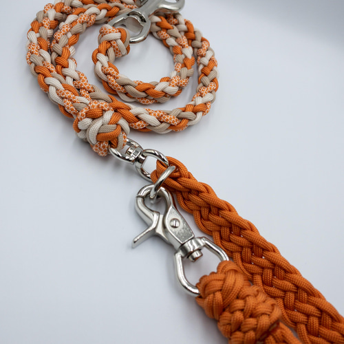 パラコード 回転カン付き8つ編みカフェリード 中型犬 大型犬 パラ