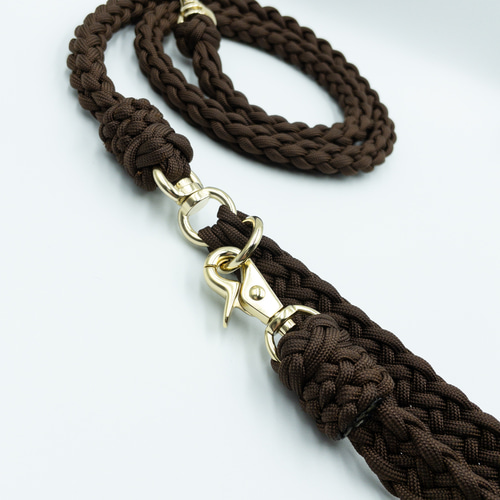 パラコード 回転カン付き8つ編みカフェリード 中型犬 大型犬 パラ