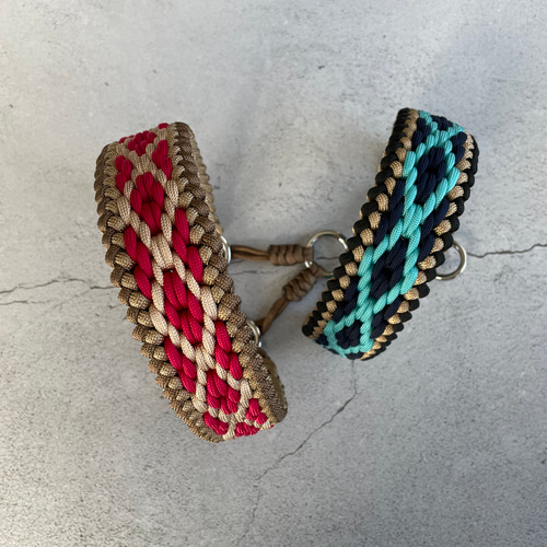 パラコードリード no.5 パラコード首輪 デザインNo.5 中型犬・大型犬 リード・首輪