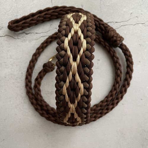 パラコードリード no.5 パラコード首輪 デザインNo.5 中型犬・大型犬 リード・首輪