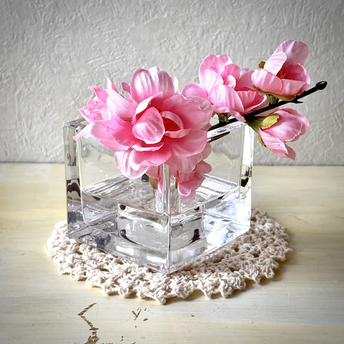 ガラス花瓶 ピンク バラリン社製