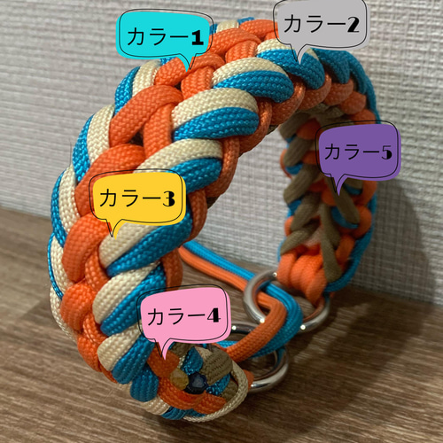 オーダー製作】パラコード首輪 デザインNo.2 小型犬・中型犬・大型犬