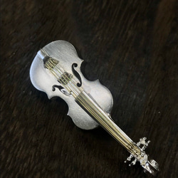 バイオリンシルバーブローチ(弦K18)送料無料 7枚目の画像
