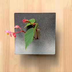 黒陶掛け花生け(バブル) 陶器 一輪挿し 壁掛け 一輪挿し・花瓶・花器