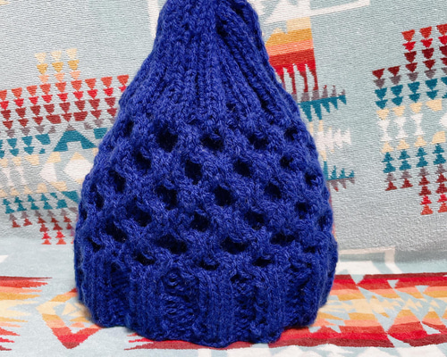 WAmam 様専用 青白ニットビーニー帽子9枚 ハニカム模様のニット