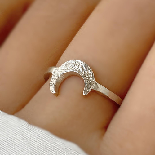 Cresent Moon”三日月 silver925 ☽・:*シルバーリングR2553 指輪