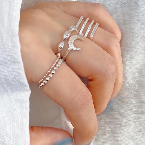 日本未入荷 Soeur 指輪 BAGUE LIGNE MOON Cresent Moon”三日月 silver925 ☽・:*シルバーリングR2553 指輪