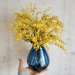 今期終了♦︎インテリアフラワー＊ドライミモザ×ネイビーブルー 3枚目の画像