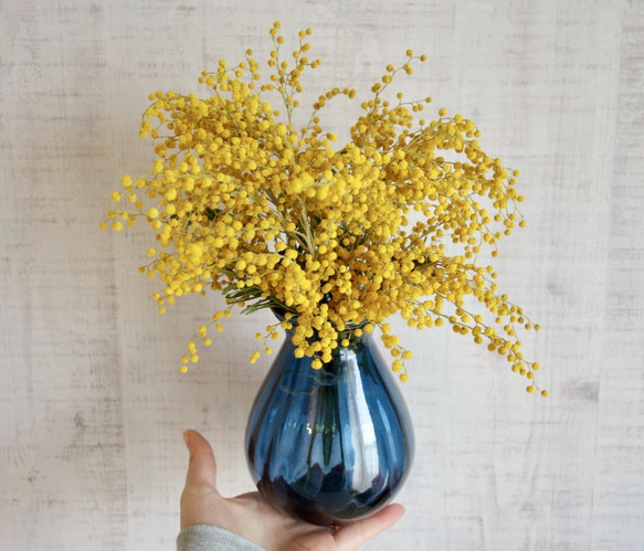 今期終了♦︎インテリアフラワー＊ドライミモザ×ネイビーブルー 3枚目の画像