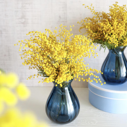 今期終了♦︎インテリアフラワー＊ドライミモザ×ネイビーブルー 1枚目の画像