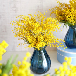 今期終了♦︎インテリアフラワー＊ドライミモザ×ネイビーブルー 2枚目の画像