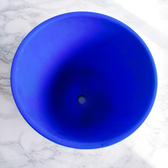 直径約16cm　大きなモザイクタイルの水遊びプランター　植木鉢　プランター　ブルー　大きな　5号　おしゃれ　雫　モザイク 6枚目の画像