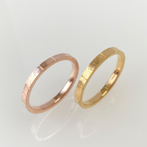 K18 石畳のストーンテクスチャーリング 指輪・リング kazarito 通販