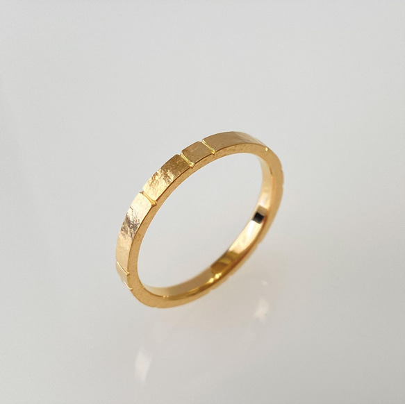 K18 石畳のストーンテクスチャーリング 指輪・リング kazarito 通販