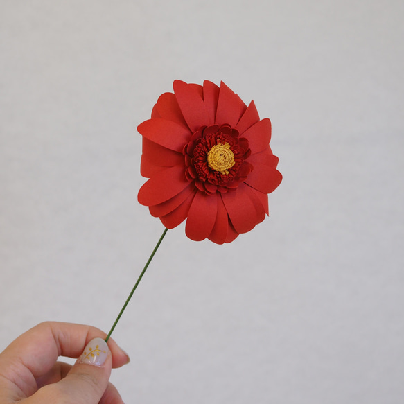 ペーパーフラワー -ガーベラ（赤）- その他雑貨 ＊おはな紙