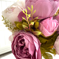 no7,大きめのシャクヤク(淡いピンク),つぼみ付き,花束,ヨーロッパスタイル,人工シルク,パーティ 8枚目の画像