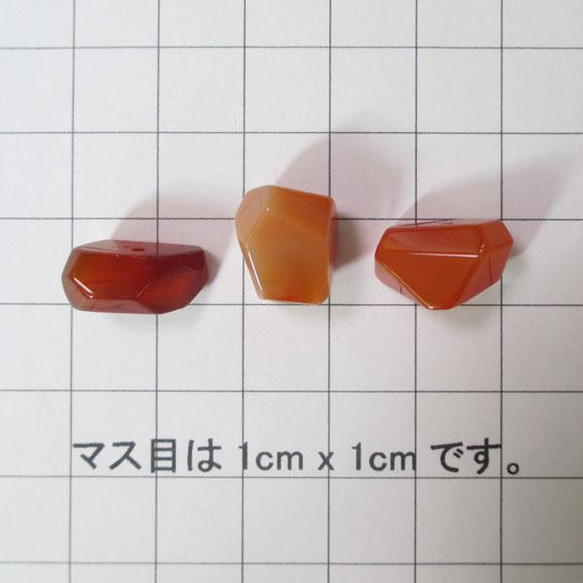 天然石 カーネリアン 角ナゲット 約6mm～×10mm～ カラーアソート 10cm (ai-0530) 6枚目の画像