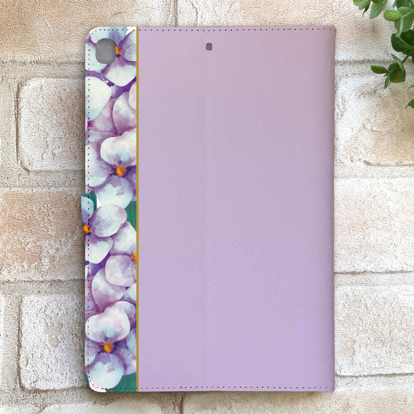 梅雨の紫陽花のiPadケース（薄紫） 夏 アジサイ 花 ipadケース タブレットケース 2枚目の画像