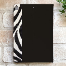 ゼブラのiPadケース（ブラック）ゼブラ アニマル柄 動物 ipadケース タブレットケース 2枚目の画像