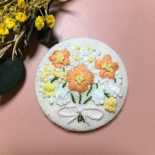 刺繍花束のブローチ ブローチ little by little 通販 13298479