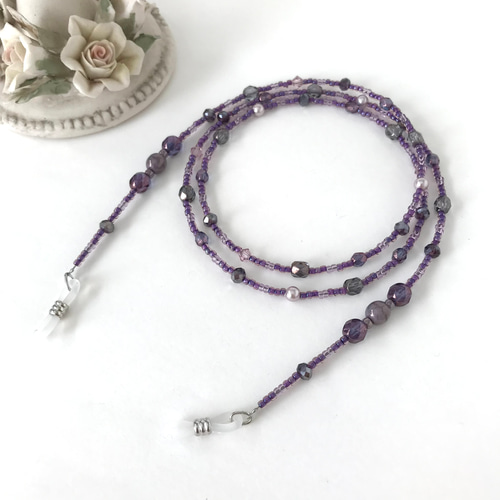 チェコガラス メガネチェーン グラスコード メガネストラップ ビーズ