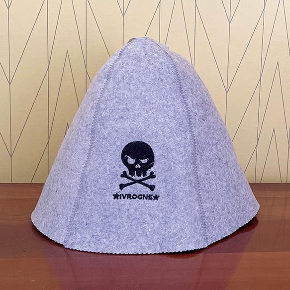 天然羊毛使用 サウナハット サウナグッズ サウナ サウナ用品 整う 帽子 skull スカルビフィタ ヴィヒタ ロウリュ 5枚目の画像