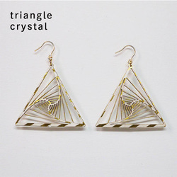 紙の耳飾り karupi 『triangle』crystal 1枚目の画像