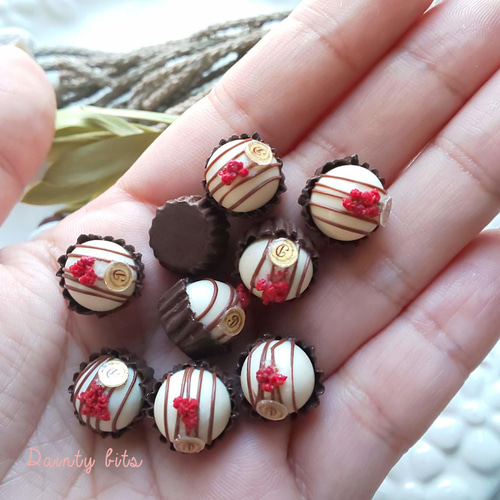 ホワイトチョコトリュフピアス＆イヤリング ミニチュア ピアス（フック