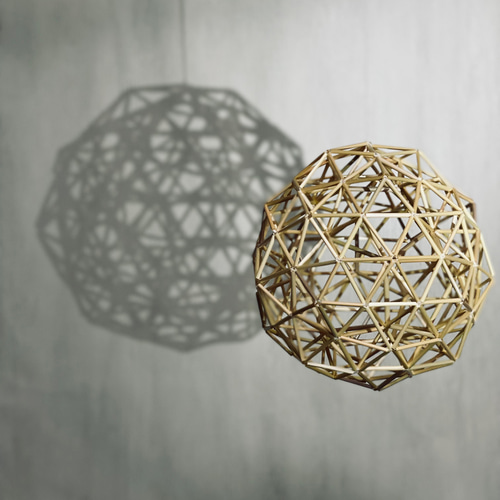 ヒンメリ フラーレン＋3D生命の樹 ヒンメリ 「3重多面体（フラーレン・正20面体・正12面体）」 モビール