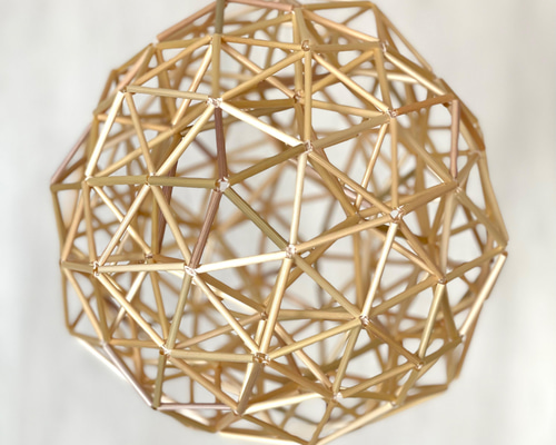 ヒンメリ 「3重多面体（フラーレン・正20面体・正12面体）」 モビール