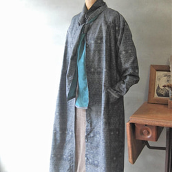 大島紬　十字とエ霞のコートワンピース　着物リメイク 15枚目の画像