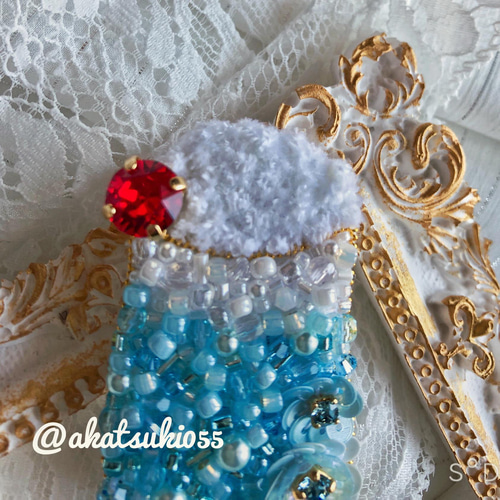 ビーズ刺繍⭐︎クリームソーダブローチ ブローチ Akatuki 通販