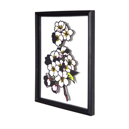 切り絵×ちぎり絵】原画アート sakura -桜- アートフラワー 紙の 切り絵×ちぎり絵】原画アート sakura -桜- アートフラワー 紙の